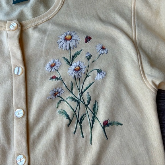 Vintage Y2K Thunderbird Floral Print Soft Fleece Lining  Long Length Cardigan - Picture 10 of 16